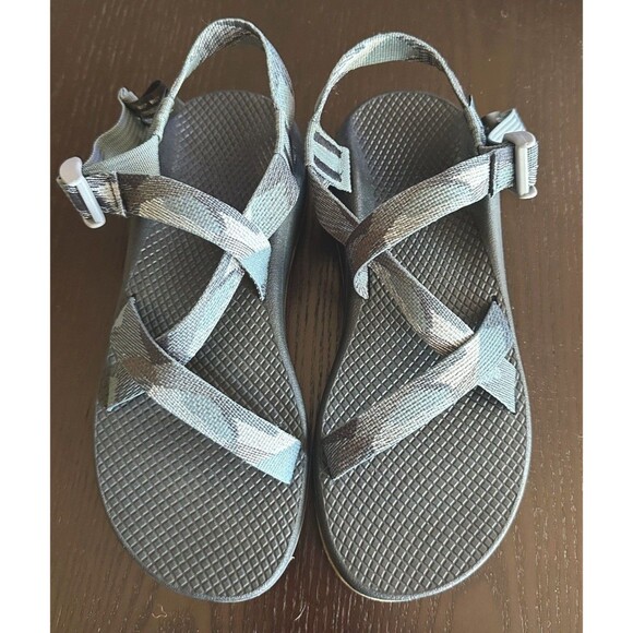 Chaco ZX2 Sandals Women Blue Camo Camouflage Strappy Outdoors Waterproof Sz 9 - Picture 1 of 10